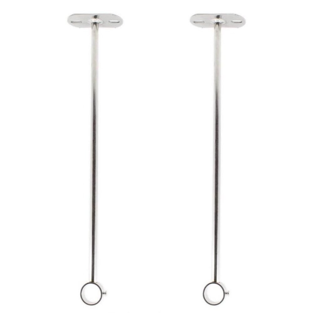 NEW! PACK of 2! Ceiling Mount Bracket, Stainless Steel Wardrobe Pipe Rod Holder
